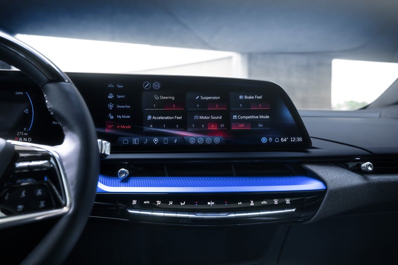 The 2026 OPTIQ-V Display Screen Displaying the V-Mode Settings | Courtesy Cadillac Broussard in Broussard LA